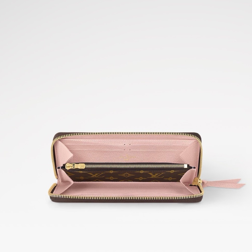 Louis Vuitton Brown Monogram Clemence Zip Wallet